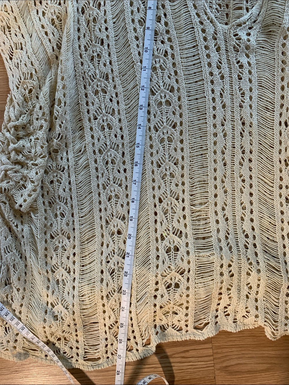 Beige Crochet V-Neck Beach Cover-Up - Picture 4 of 4